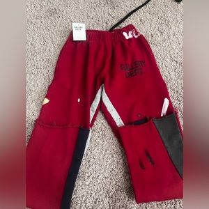 GALLERY DEPARTMENT RED FLARED SPLATTER PAINT SWEATPANTS US MENS MEDIUM